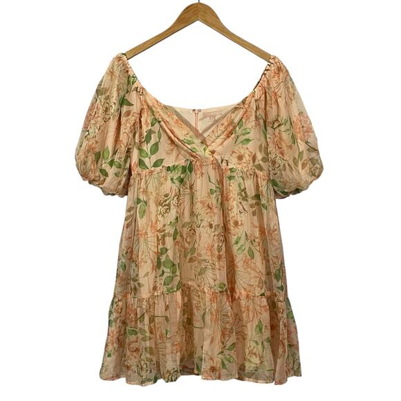 Lovecolette Dresses & Skirts - Lovecolette Floral Babydoll Dress - Peach - Medium